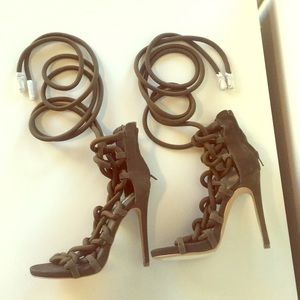 Steve Madden Mayfair Stiletto Webbed Sandal Green